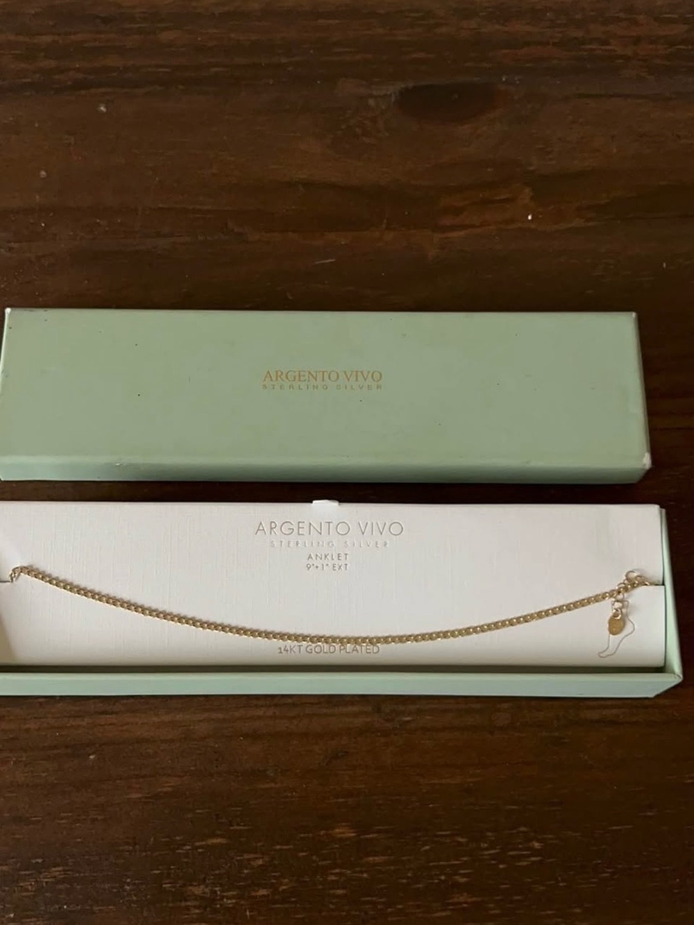 Argento Vivo 14KT Gold Plated Sterling Silver Anklet - NWT